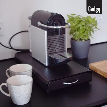Тримач для капсул Nespresso Gadgy - органайзер для 50 капсул, нержавіюча сталь, чорний