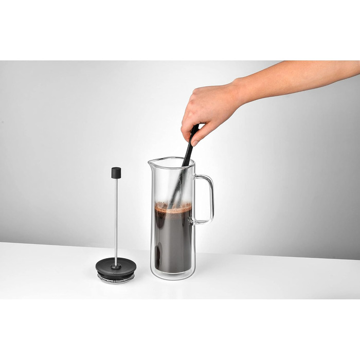 WMF Coffee Time Coffeepress double-walled 0.75l, French Press, coffee maker for 6 cups, glass, dishwasher-safe