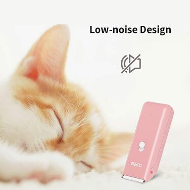 Електрична машинка для стрижки собак Favrison, машинка для стрижки тварин для собак та котів, USB бездротова, водонепроникна (рожева)