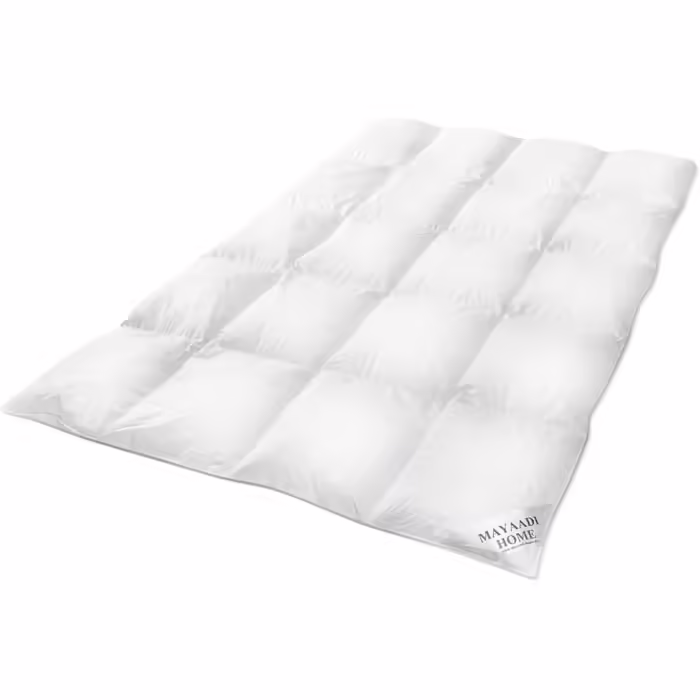Mayaadi Premium Winter Down Comforter extra warm 135x200 cm - 1400g Bed Comforter, 70% Down 30% Feathers - 100% natural cotton - Made in Europe - Quilted comforter suitable for allergy sufferers - MA23 135x200 White