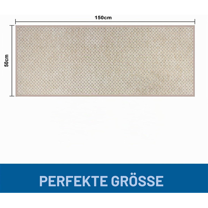 Килимок для ванної кімнати Badteppich Chenille, протиковзкий та вологопоглинаючий, 50x150 см, бежевий