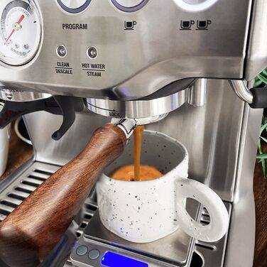 Портфільтр без дна 54мм з Puck Screen, сумісний з кавомашинами Sage/Breville Barista 870/878/880, дерев'яна ручка, фільтр для еспресо