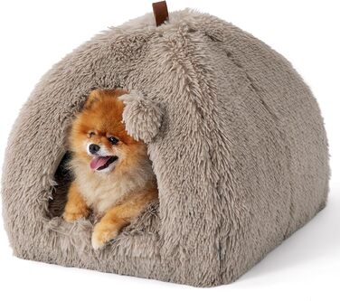 Кігтечка для котів BEDSURE - велика кімната-будиночок 44x44x44 см, плюшеве ліжко для котів, знімний килимок та іграшка, миється, каміль