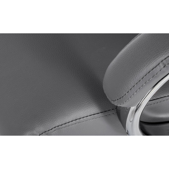 Офісне крісло CLP Campo з штучної шкіри: регульована висота та поворотний механізм, до 135 кг, з підлокітниками, сірий колір