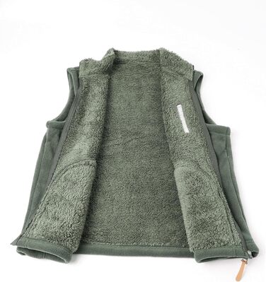 Чоловічий флісовий жилет з коміром-стійкою для активного відпочинку, теплий зимовий жилет з кишенями на блискавці, з підкладкою (Зелений, 3XL)