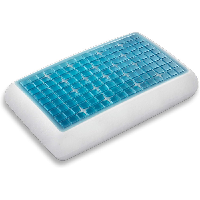 Ортопедична подушка для шиї Technogel Deluxe, гелева, безпечна, сертифікована, для спини та бокового сну, з наволочкою 66x40x14 см