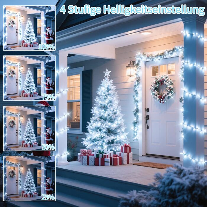 Льодогенератор з LED підсвічуванням, 1000 LED, тепле біле світло, водонепроникний, з пультом, для декору приміщень, вечірок, балкону, саду, ялинки