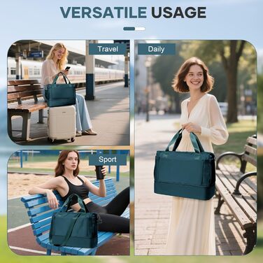 Спортивна сумка для жінок Easyjet 45x36x20, водонепроникна дорожня сумка-дуфл, фітнес-сумка з відділенням для взуття, L2-Зелений, A04-Армійський зелений