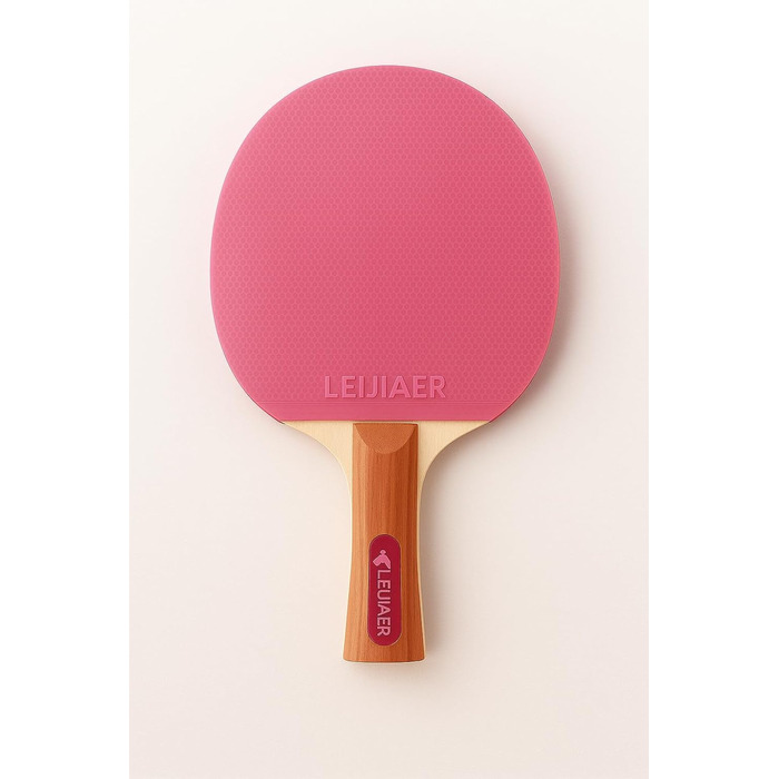 Набір для настільного тенісу Leijiaer: 4 преміум ракетки (2 сині, 2 рожеві), 8 м'ячів та сумка - професійні ракетки для гри в приміщенні та на вулиці, підійдуть дітям та дорослим
