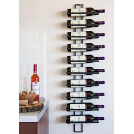DanDiBo Wine Rack Bottle Shelf Metal Black Wall Mounted - This 116 cm (45.7 in) unit holds 10 bottles - Bottle Stand Bottle Holder