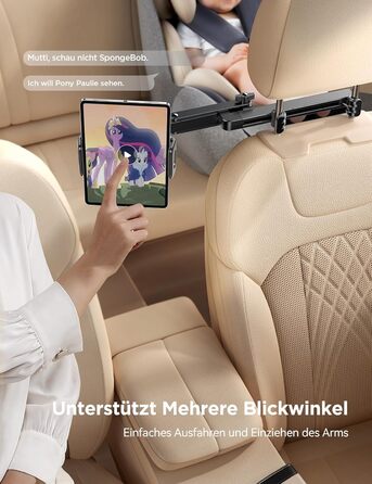 Тримач для планшета Joyroom в авто з двома стержнями та регульованим кріпленням, сумісний з iPad, Switch, Phone (4.7-13 дюймів)