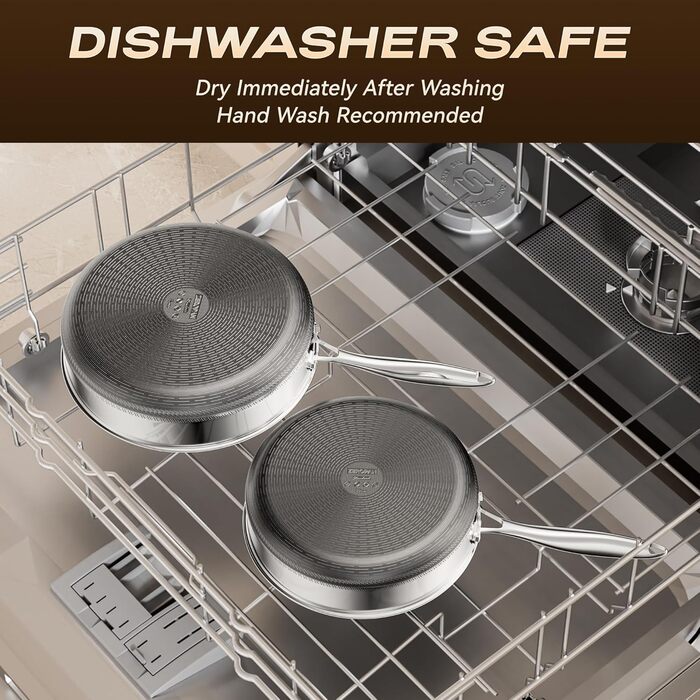 Сковорода глибока з кришкою 30 см FD-D з нержавіючої сталі гібридна, з холодною ручкою, для всіх плит (індукція), посудомийна машина, без PFAS/PFOA/PTFE, жаростійка до 260°C
