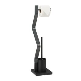 Relaxdays Toilet Set black/grey