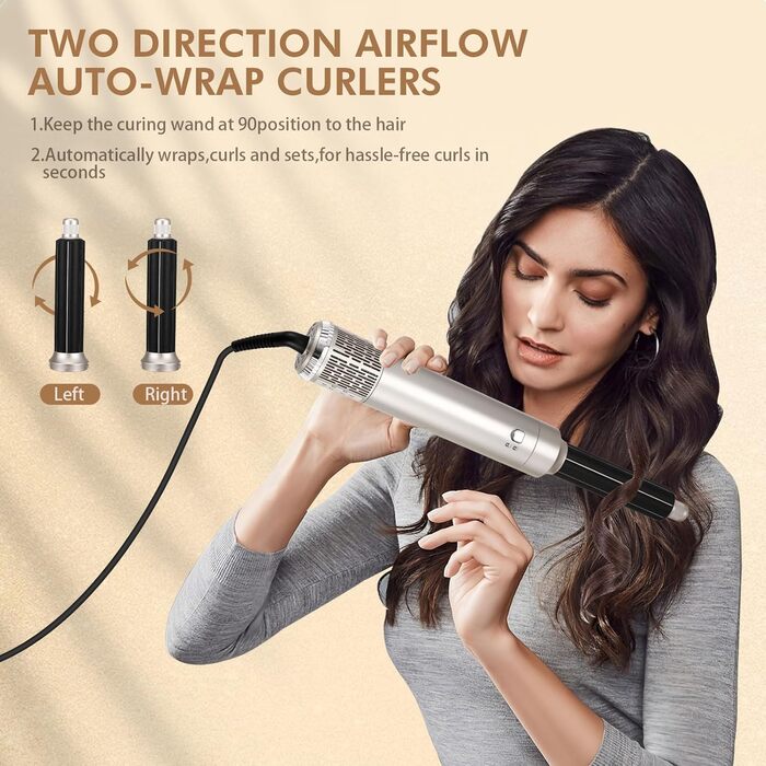 Набір фена та плойки 6 в 1 Air Styler: сушка, укладка, об'єм, локони. Іонна турботехнологія, 1200W. Для професійного салонного догляду за волоссям