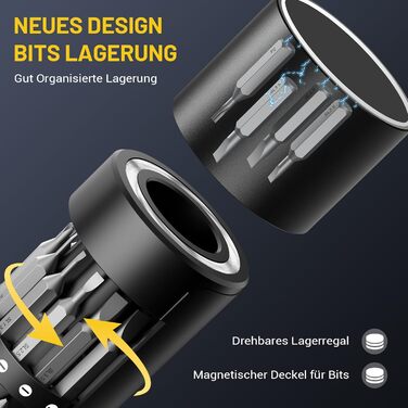 PHALANX 60-в-1 Міні Електродриль з LED-підсвічуванням, Магнітний, з Регульованим Моментом - Для Ремонту Мобільних Пристроїв, Комп'ютерів, Годинників, Окулярів, Планшетів