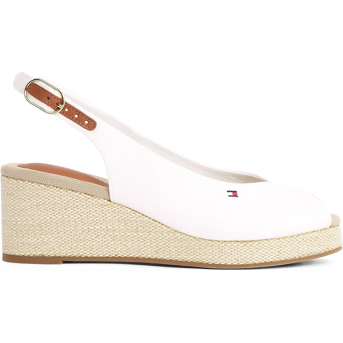 Сліпони Tommy Hilfiger Flag Mid Wedge Espad SLIN - білі еспадрильї на танкетці 38 EU
