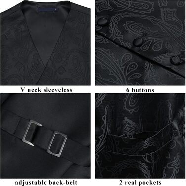 Костюм-тріо Enlision: жилет, краватка та нагрудна хустка з квітковим візерунком палецький жаккард, золотий, розмір L