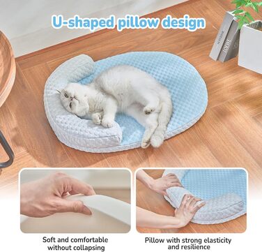 Підвісне ліжко для котів CATISM 360° з можливістю обертання, кошик для сну, 36x38 см, до 20 кг (блакитний)