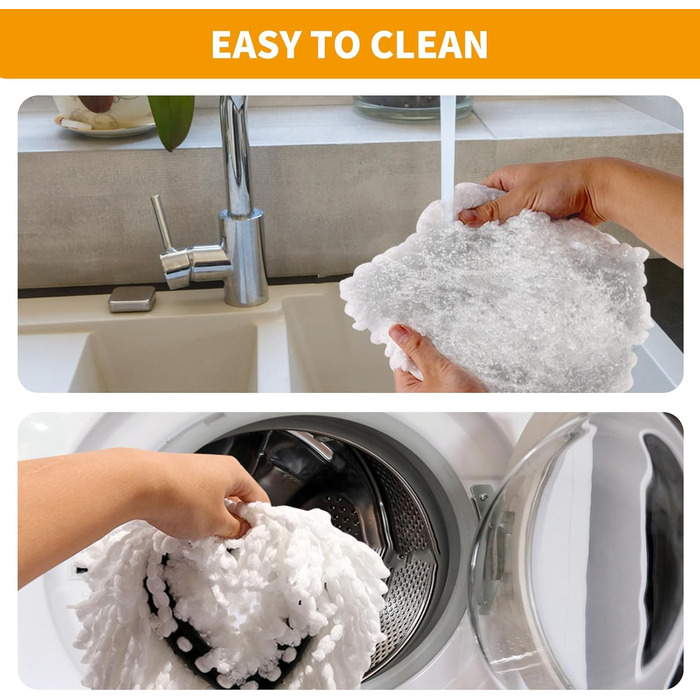 YZJAJZY Replacement Mop Heads for O-Cedar EasyWring 1 Tank Spin Mop System, Microfiber Replacement Mop Head with 2 Microfiber Mop Head Refills, 1 Scrub Brush, and 1 Mop Base Set Combo