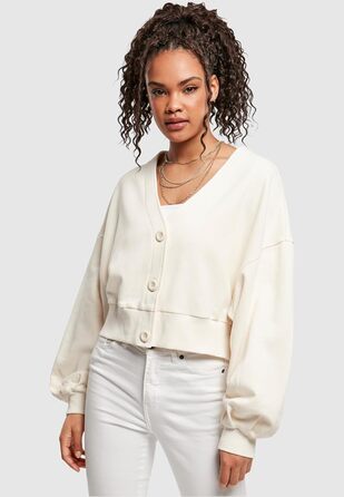 Кардиган жіночий Urban Classics Oversized з органічної бавовни, Short Terry, розмір 3XL, колір Whitesand