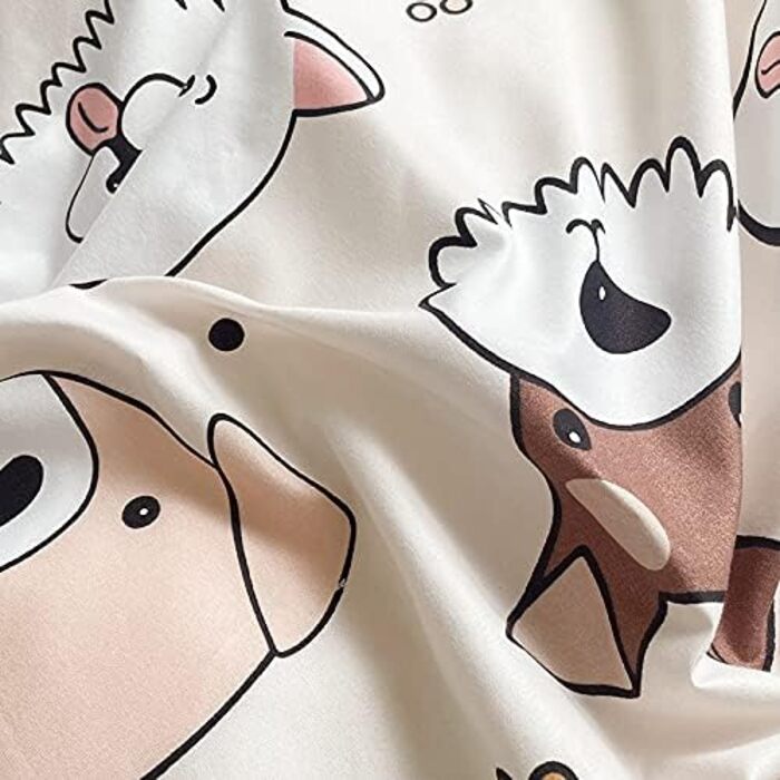 Комплект постільної білизни з мармуровим малюнком 200x200, 3 частини, мікрофібра, з блискавкою, 200x200 см, 2 наволочки 80x80 см, мультяшні собаки