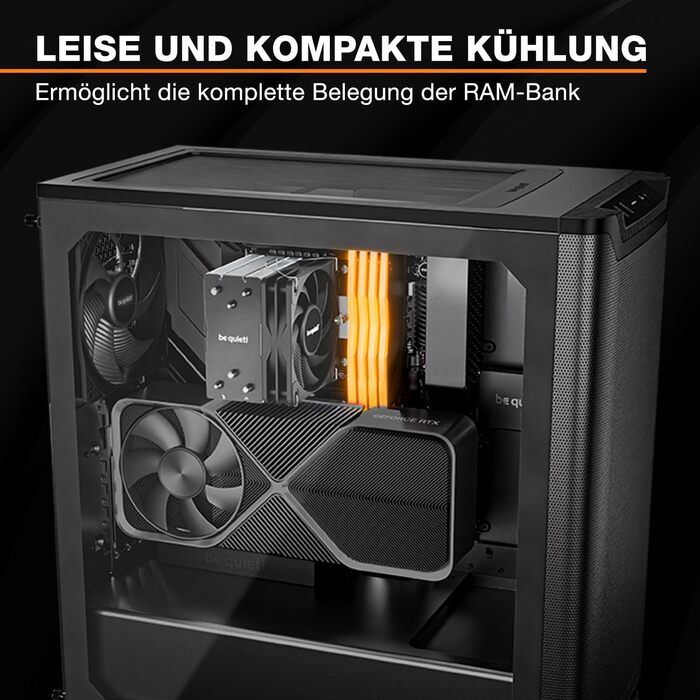 be quiet! Кулер для процесора Pure Rock Slim 3: висока продуктивність, 4 heatpipes, вентилятор 120mm PWM