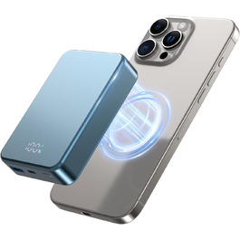 Магнітний Power Bank бездротової зарядки 26800mAh, швидка портативна зарядка з USB-C, для iPhone 16/15/4/13/12 та Android