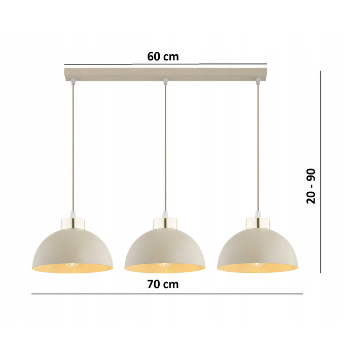 Підвісна люстра Elko-Lighting Moon — 3 точки освітлення, цоколь E27