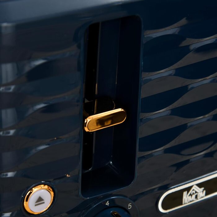 Набір для сніданку HOMCOM: чайник 1.7л та тостер на 4 тости, 2200 Вт, 7 рівнів підсмажування, функція розморожування, підігріву, зйомний піддон для крихт, термостат Otter, блакитний