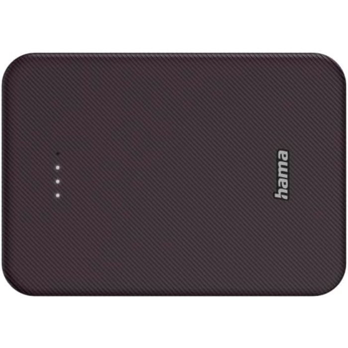 Powerbank Hama Colour 10 10000mAh: портативний зарядний пристрій з USB-C та USB-A, LED дисплеєм, для телефонів, планшетів та інших пристроїв (Плюм)