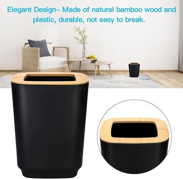 Набір аксесуарів для ванної кімнати JOTOM з бамбука, 6 шт. Сучасний дизайн: дозатор для мила, тримач для зубних щіток, стакан, мильниця, тримач для туалетного йоржика, сміттєве відро. Сірий колір