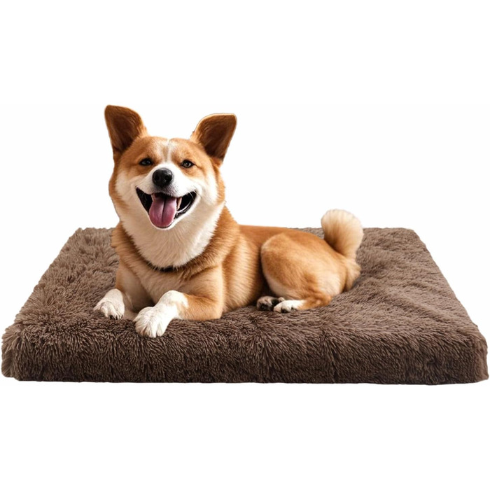 Килимок для собак MDDK, 75x50x8 см, плюшевий, коричневий