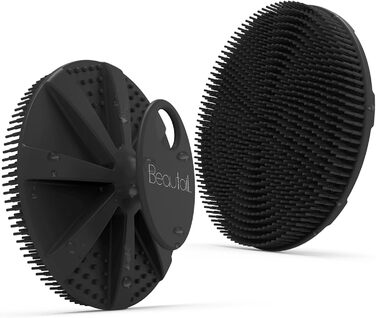 Силіконова щітка для тіла BEAUTAIL, м'яка пілінг-щітка для тіла, для жінок та чоловіків, чутлива шкіра, чорна