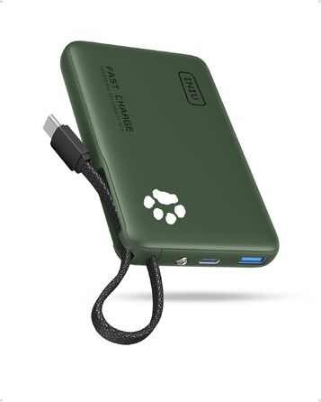 Повербанк INIU 10000mAh 45W з вбудованим кабелем USB-C, швидка зарядка, компактний зовнішній акумулятор для iPhone 17 16 Pro, Samsung S26 S25, Xiaomi, iPad, бежевий