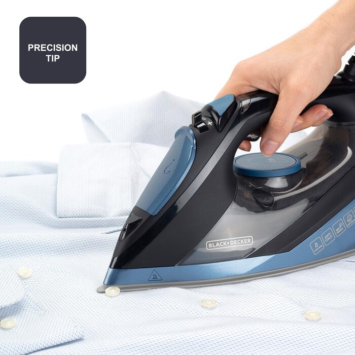 Відпарювач Black+Decker BXIR3000E: 3000 Вт, керамічна підошва, 200 г/хв, антинакип, вертикальне відпарювання