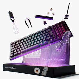 Механічна ігрова клавіатура NYFBOARD GEN2 (98%, Black) з Gateron Yellow, ISO DE Layout, RGB підсвітка, Hot-Swappable
