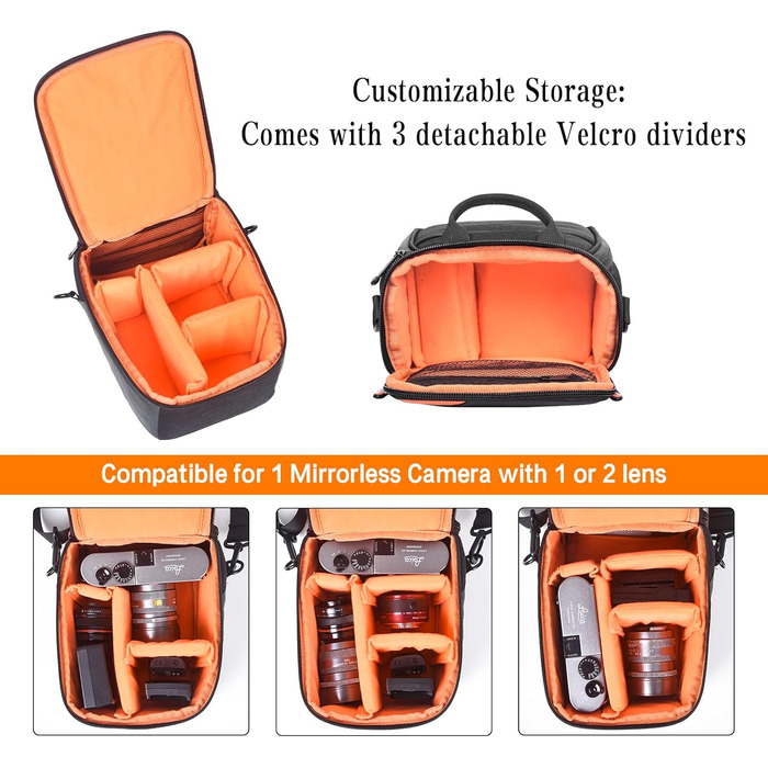 Сумка для камери FOSOTO: універсальна через плече для Canon, Nikon, Sony, Panasonic (SLR, Zoom, аксесуари)