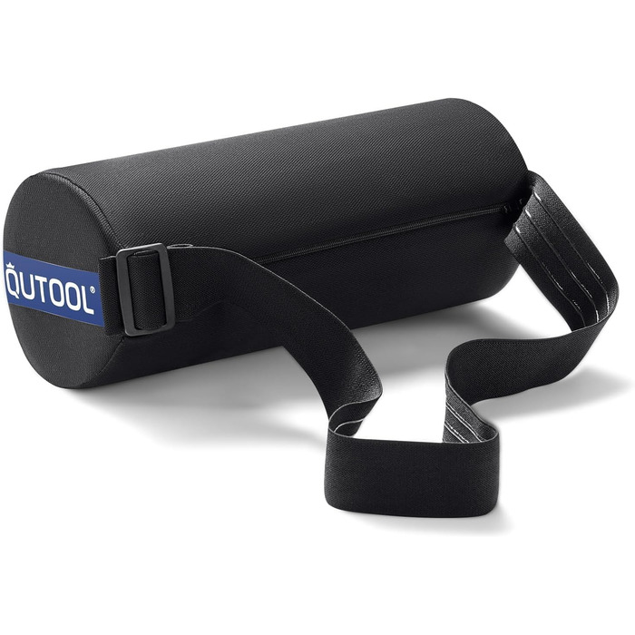 Підпорушка для спини Qutool з піною Memory Foam, для офісного та геймінгового крісла, підтримка поперекового відділу, регульовані ремені, сітчаста обкладка (Чорний)
