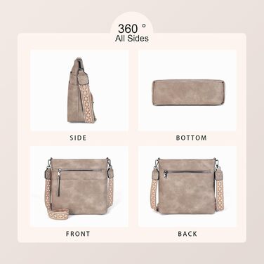 Сумка жіноча Gladdon середнього розміру через плече, шкіряна крос-боді, колір світло-бежевий (Helltaupe)