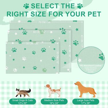 Килимок під годівницю для собак BLESWIN, 30x50 см, водопоглинаючий, антиковзний, для цуценят, зелений зірка