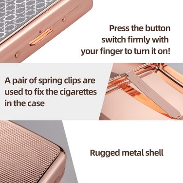 Металеве цигаретне пенал у формі серця Rosegold для 20 цигарок, відкритий двосторонній, для жінок, подарунок на день народження/Новий рік
