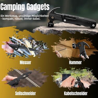 Мультитул 16 в 1 для чоловіків: подарунок на День батька, на ювілей, для кемпінгу (чорний)