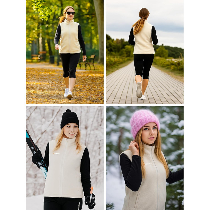 Жіноча флісова електрична жилетка Gokozy з 11 зонами обігріву та акумулятором 7.4V, Sherpa, тепла та затишна жилетка для осені та зими, колір Off-White