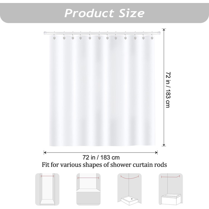 Шторка для душу Bonhause з зеленими листями, рослинний принт, 180 x 180 см, антигрибкова, водовідштовхувальна, поліестер, для ванної кімнати, з 12 гачками