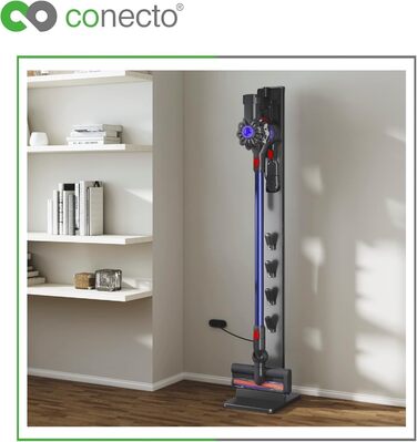 Підставка для пилососа Conecto: універсальна сумісна з Dyson Gen5, V15, V12, V11, V10, V8, V7, V6, чорний дизайн