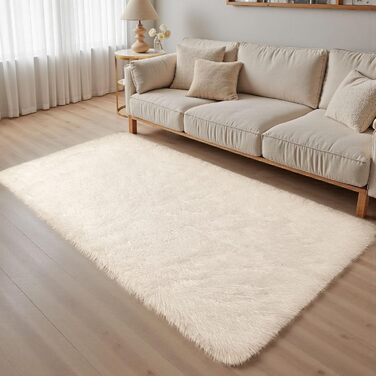 Килим Treeboy Hochflor сірий для вітальні, спальні, дитячої кімнати, 80x160 см, миючий, антиковзаючий, пухнастий, сучасний