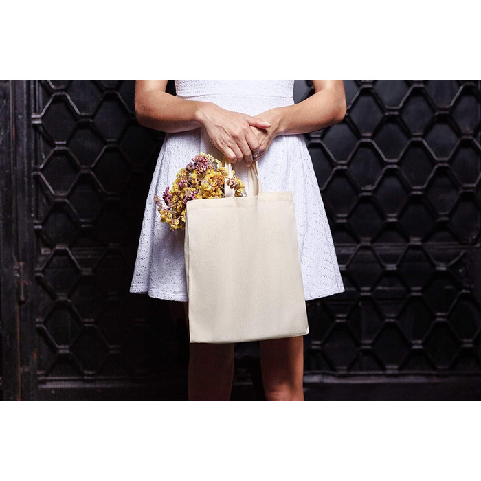 25 Cotton Bags 28 x 32 cm - Jute Bag Medium – Natural Apothecary Bag, Shopping Bag, Yarn Bag Gift Bag ÖKO-TEX® certified Fabric Bag Unprinted, short handles for painting and printing