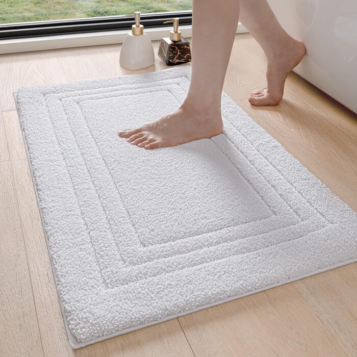 Килимок для ванної кімнати DEXI 50 x 80 см, м'який, неслизький, пральний, білий