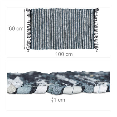 Relaxdays Patchwork Rug, 60x100 cm