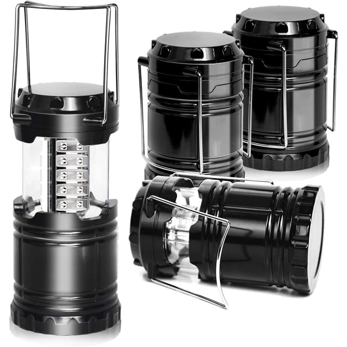 Party-Saving 4-Pack Portable Bright Camping Light with Folding Design and 30 LED Lights, APL1424
